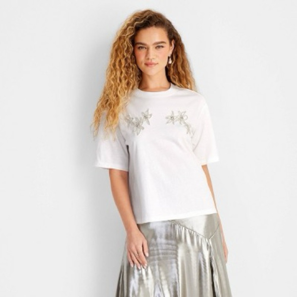 ✨ NEW Future Collective by Target Short Sleeved Embellished T-Shirt